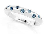 White gold Round Aquamarine Flush-Set Comfort Fit Band_7