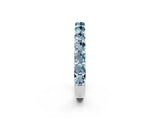 White gold Round Aquamarine Half Eternity Band with Classic Prong Setting_8