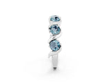 White gold Round Aquamarine Half Eternity Band with Wave Prong Setting_8