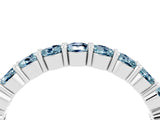 White gold Round Aquamarine Half-Eternity Prong-Set Band_10
