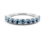 White gold Round Aquamarine Half-Eternity Prong-Set Band_6