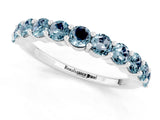 White gold Round Aquamarine Half-Eternity Prong-Set Band_7