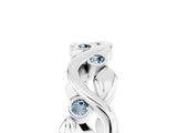 White gold Round Aquamarine Leaf Eternity Band with Bezel Setting_83