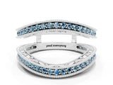 White gold Round Aquamarine Milgrain Eternity Band with Channel Setting_18