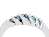 White gold Round Aquamarine Multi-Row Crossover Band_10