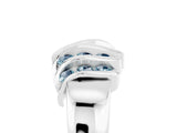 White gold Round Aquamarine Multi-Row Crossover Band_11