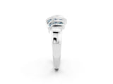 White gold Round Aquamarine Multi-Row Crossover Band_8