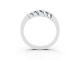 White gold Round Aquamarine Multi-Row Crossover Band_9