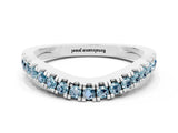 White gold Round Aquamarine Pavé Curved Band with Shared Prong Setting_6
