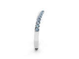 White gold Round Aquamarine Pavé Curved Band with Shared Prong Setting_8