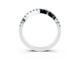 White gold Round Aquamarine Pavé Curved Band with Shared Prong Setting_9