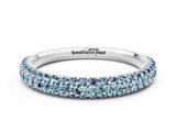 White gold Round Aquamarine Pavé Eternity Band with Shared Prong Setting_6