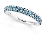 White gold Round Aquamarine Pavé Eternity Band with Shared Prong Setting_7