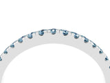 White gold Round Aquamarine Pavé Half Eternity Band with Shared Prong Setting_10