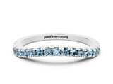 White gold Round Aquamarine Pavé Half Eternity Band with Shared Prong Setting_6