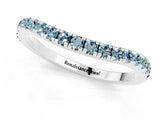 White gold Round Aquamarine Pavé Half Eternity Band with Shared Prong Setting_7