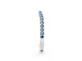 White gold Round Aquamarine Pavé Set Curved Wedding Band_12