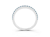White gold Round Aquamarine Pavé Set Curved Wedding Band_13