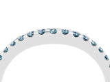 White gold Round Aquamarine Pavé Set Curved Wedding Band_14