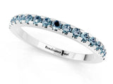 White gold Round Aquamarine Pavé Set Eternity Band with Micro Prong Setting_7