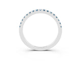 White gold Round Aquamarine Pavé Set Eternity Band with Micro Prong Setting_9