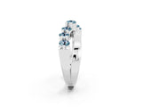 White gold Round Aquamarine Prong-Set Crossover Band_8