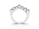 White gold Round Aquamarine Prong-Set Crossover Band_9