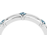 White gold Round Aquamarine Prong Set Milgrain Eternity Band_10