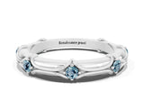 White gold Round Aquamarine Prong Set Milgrain Eternity Band_18