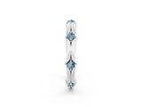 White gold Round Aquamarine Prong Set Milgrain Eternity Band_20