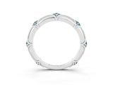 White gold Round Aquamarine Prong Set Milgrain Eternity Band_21