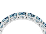White gold Round Aquamarine Shared Prong Eternity Band_10