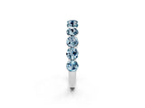White gold Round Aquamarine Shared Prong Eternity Band_8