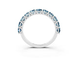 White gold Round Aquamarine Shared Prong Eternity Band_9
