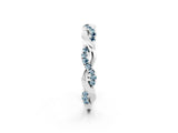 White gold Round Aquamarine Twist Eternity Band with Pavé Setting_8