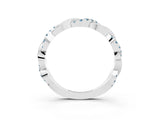 White gold Round Aquamarine Twist Eternity Band with Pavé Setting_9