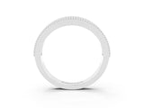 White gold Round Aquamarine Twist Milgrain Band with Bezel Setting_15