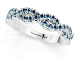 White gold Round Aquamarine Twisted Eternity Band with Pavé and Shared Prong Setting_19