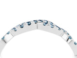 White gold Round Aquamarine Twisted Eternity Band with Pavé and Shared Prong Setting_22