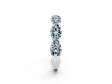 White gold Round Aquamarine Twisted Eternity Band with Pavé and Shared Prong Setting_32