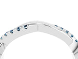 White gold Round Aquamarine Twisted Infinity Band with Prong Setting_10