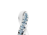 White gold Round Aquamarine Twisted Infinity Band with Prong Setting_11