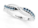 White gold Round Aquamarine Twisted Infinity Band with Prong Setting_7