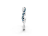 White gold Round Aquamarine Twisted Infinity Band with Prong Setting_8