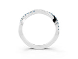 White gold Round Aquamarine Twisted Infinity Band with Prong Setting_9