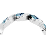White gold Round Aquamarine Wave Band with Channel Setting and Shared Prongs_10