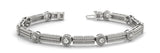 White gold Round Bezel Rope Chain Diamond Bracelet