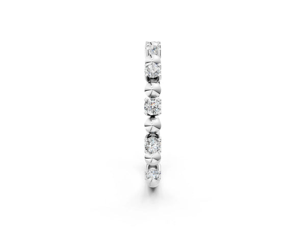 White gold Round Bezel Set Diamond Eternity Band with Prong Setting