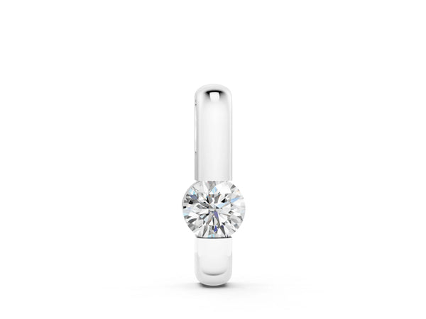 White gold Round Bezel-Set Diamond Pendant
