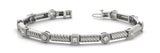 White gold Round Bezel Set Diamond Rope Bracelet with Box Clasp
